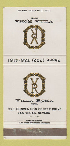Matchbook Cover - Villa Roma Motel Las Vegas NV WEAR #2 30 Strike