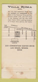 Matchbook Cover - Villa Roma Motel Las Vegas NV WEAR #2 30 Strike