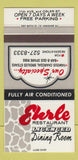 Matchbook Cover - Ehrle Restaurant Regina SK  30 Strike