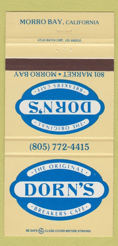 Matchbook Cover - Dorn's Restaurant Cafe Morro Bay CA 30 Strike