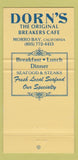 Matchbook Cover - Dorn's Restaurant Cafe Morro Bay CA 30 Strike