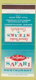 Matchbook Cover - Jim Gentry's Safari Restaurant Mission Hills CA 30 Strike