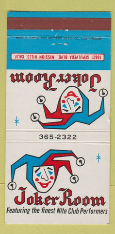 Matchbook Cover - Joker Room Mission Hills CA WEAR 30 Strike