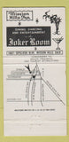 Matchbook Cover - Joker Room Mission Hills CA WEAR 30 Strike