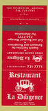 Matchbook Cover - Restaurant La Diligence Montreal QC Stage Coach 30 Strike