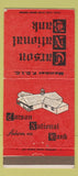 Matchbook Cover - Carson National Bank Auburn NE 30 Strike
