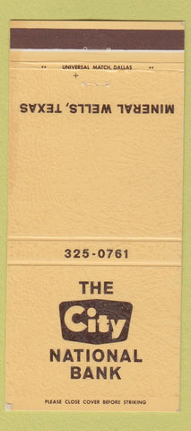 Matchbook Cover - City National Bank Mineral Wells TX 30 Strike
