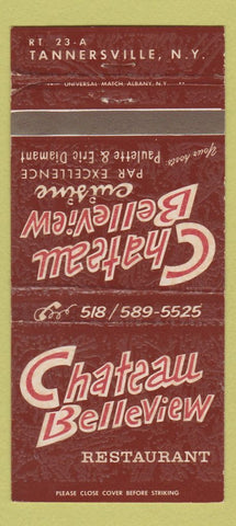 Matchbook Cover - Chateau Belleview Restaurant Tannersville NY 30 Strike