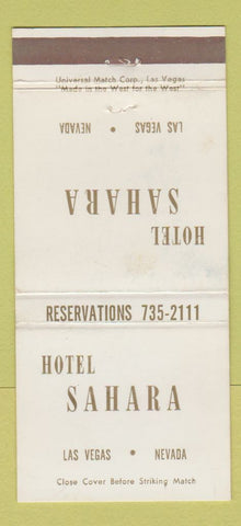 Matchbook Cover - Hotel Sahara Las Vegas NV casino WEAR 30 Strike