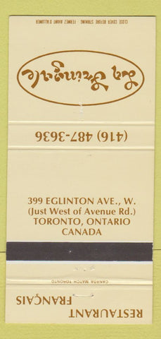 Matchbook Cover - La Sringale French Restaurant Toronto ON 30 Strike