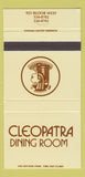 Matchbook Cover - Cleopatra Dining Room Toronto ON 30 Strike