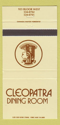Matchbook Cover - Cleopatra Dining Room Toronto ON 30 Strike