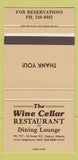 Matchbook Cover - Wine Cellar Restaurant Calgary AB 30 Strike