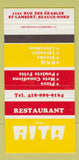 Matchbook Cover - Restaurant Chez Rita St Lambert Beauce Nord QC  30 Strike