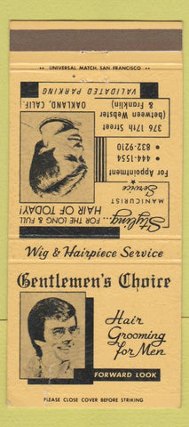 Matchbook Cover - Gentlemen's Choice Hair Salon Oakland CA 30 Strike