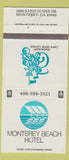 Matchbook Cover - Monterey Beach Hotel Monterey CA 30 Strike