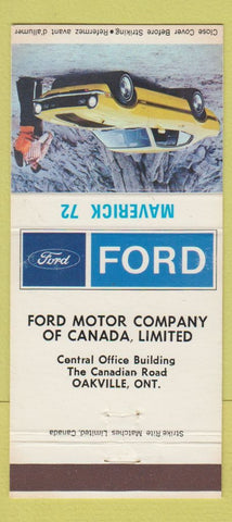 Matchbook Cover - 1972 Ford Maverick Oakville ON 30 Strike
