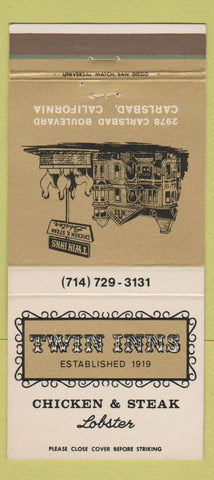 Matchbook Cover - Twin Inns Carlsbad CA 30 Strike