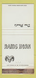 Matchbook Cover - Don Paul's Rams Horn Encino CA Football WORN 30 Strike