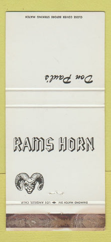 Matchbook Cover - Don Paul's Rams Horn Encino CA Football WORN 30 Strike