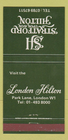 Matchbook Cover - London Hilton UK England Stratford Upon Avon 30 Strike