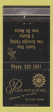Matchbook Cover - Plaza Motor Hotel El Paso TX 30 Strike
