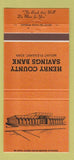 Matchbook Cover - Henry County Savings Bank Mount Pleasant IA 30 Strike