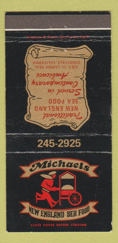 Matchbook Cover - Michaels New England Seafood Sunnyvale CA 30 Strike