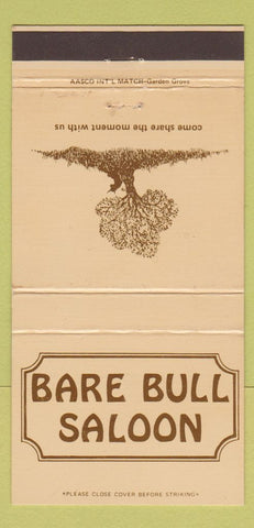 Matchbook Cover - Bare Bull Saloon Santa Monica CA 30 Strike