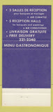 Matchbook Cover - Vita Restaurant Vit O Bar Montreal QC 30 Strike