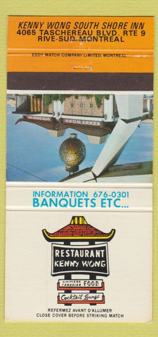 Matchbook Cover - Restaurant Kenny Wong Montreal QC 30 Strike