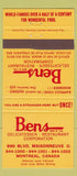 Matchbook Cover - Ben's Deli Restaurant Montreal QC 30 Strike