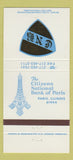 Matchbook Cover - Citizens National Bank Paris IL Eiffel Tower 30 Strike