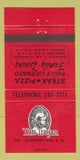 Matchbook Cover - The Trojan Steak Pizza 30 Strike