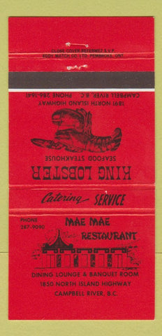 Matchbook Cover - Mae Mae Restaurant Campbell River BC 30 Strike