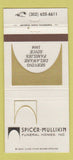 Matchbook Cover - Spicer Mullikin Funeral Homes Wilmington DE 30 Strike
