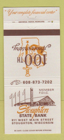 Matchbook Cover - Stoughton State Bank WI 30 Strike