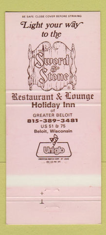 Matchbook Cover - Sword and Stone Holiday Inn Beloit WI 30 Strike