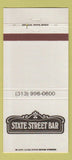 Matchbook Cover - State Street Bar Sheraton Hotel Ann Arbor MI 30 Strike