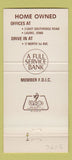 Matchbook Cover - Security Savings Bank Marshalltown IA 30 Strike