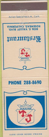 Matchbook Cover - T and J Restaurant Rosemead CA
