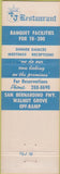 Matchbook Cover - T and J Restaurant Rosemead CA
