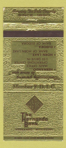 Matchbook Cover - Hernando Bank MS 30 Strike