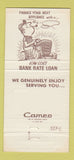 Matchbook Cover - Hernando Bank MS 30 Strike