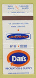 Matchbook Cover - Dan's Mercury Boat Motors West Frankfort IL 30 Strike