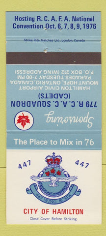 Matchbook Cover - Royal Canadian Air Force Hamilton ON 1976 30 Strike