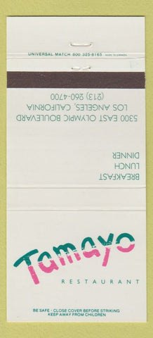 Matchbook Cover - Tamayo Restaurant Los Angeles CA 30 Strike