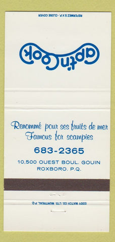 Matchbook Cover - Capt'n Cook Restaurant Roxboro QC 30 Strike