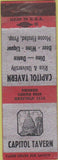 Matchbook Cover - Capitol Tavern  WEAR NO TOWN