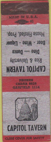 Matchbook Cover - Capitol Tavern  WEAR NO TOWN